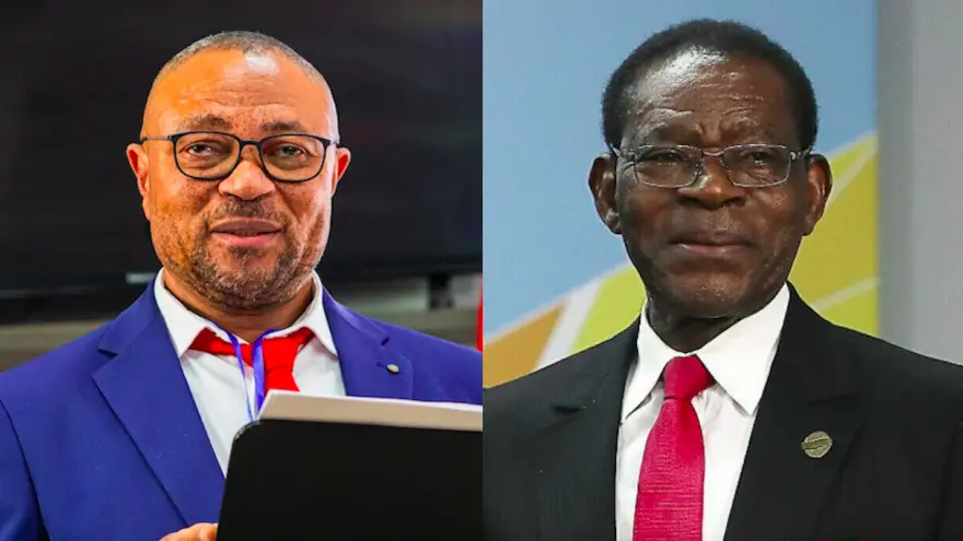 Orlando Cartagena Lagar y el dictador Teodoro Obiang Nguema Mbasogo.