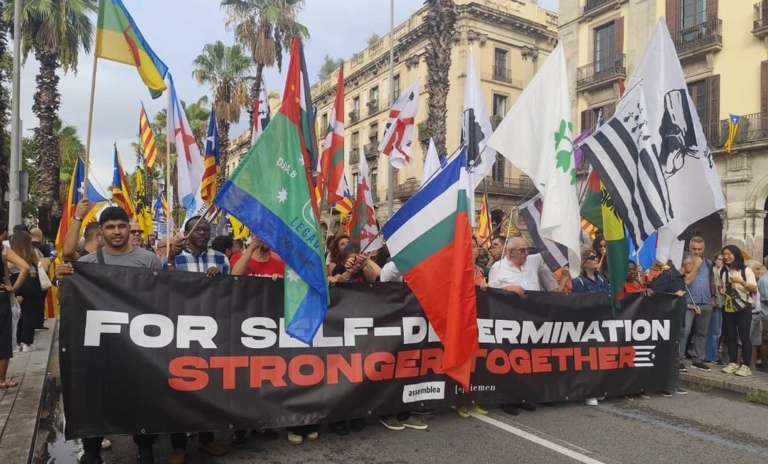 Annobón acompañó la marcha independentista de Catalunya en la Diada.
