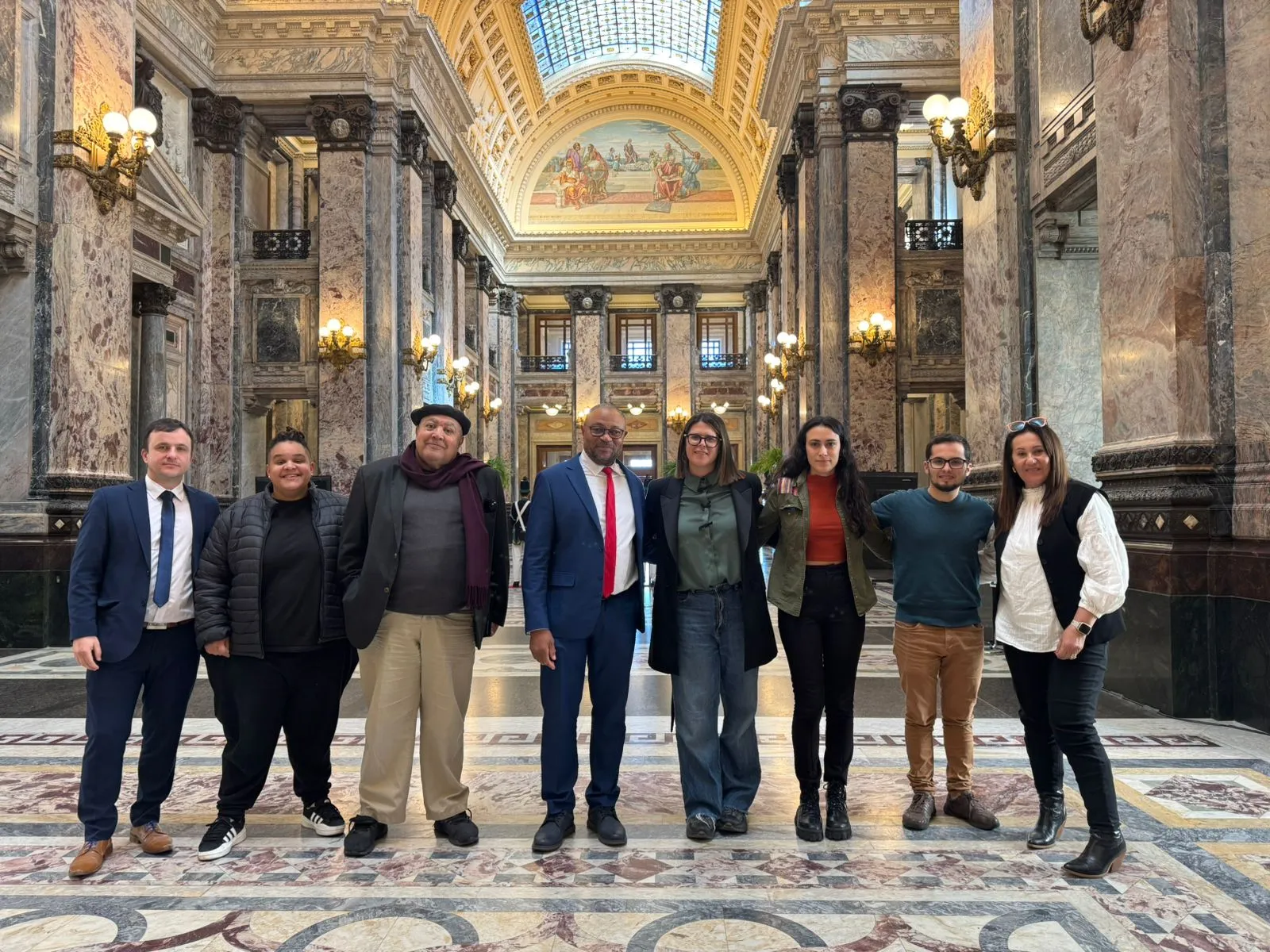 Orlando Cartagena Lagar fue recibido por los legisladores uruguayos Cecilia Badin Vidal, Natalia Díaz, Claudio Arbesun, Tatiana Antiúnez y María Inés Obaldía.